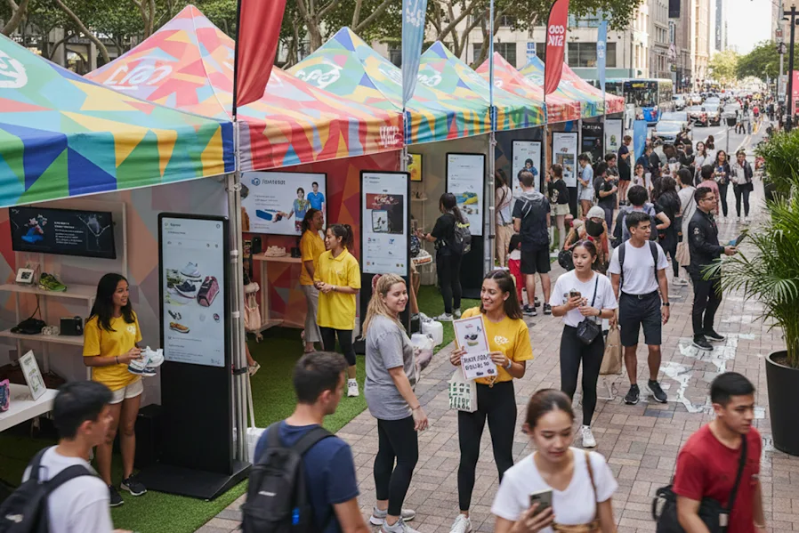 Pop-up store setup inside a shopping mall for brand promotion