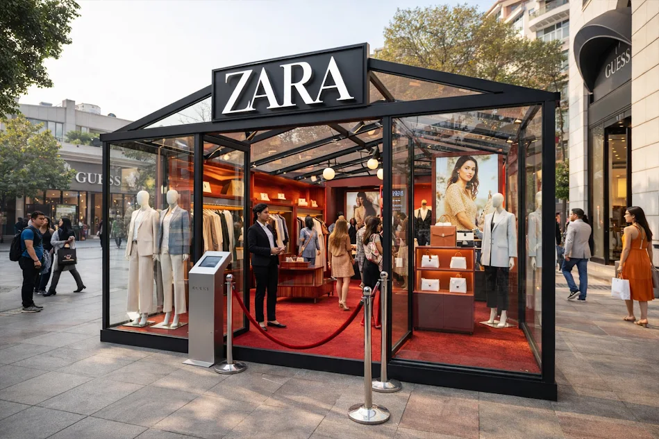 Luxury brand on ground execution pop-up store advertising